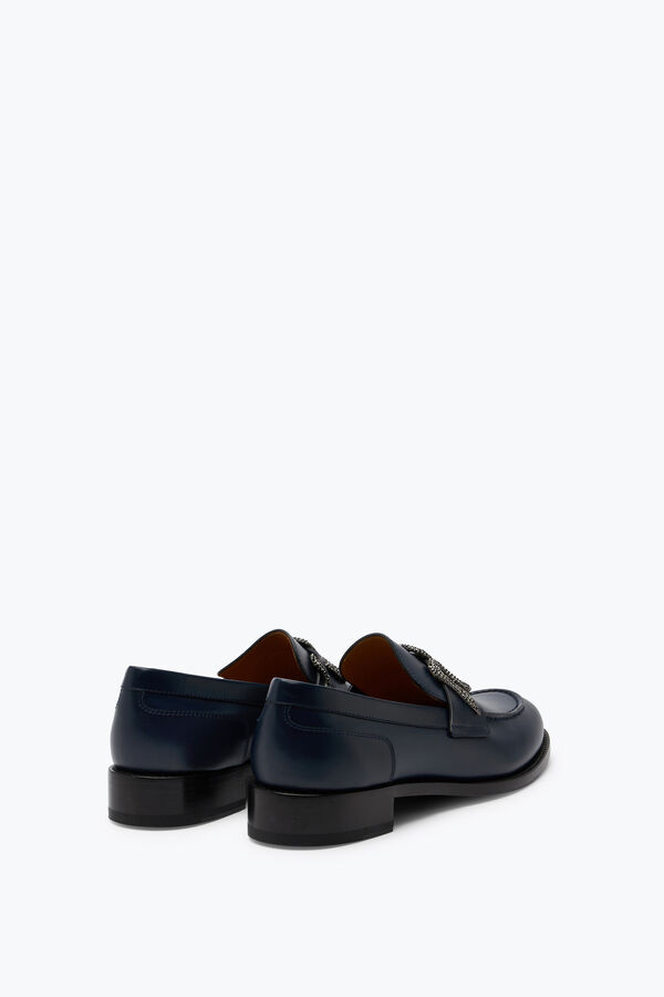 jeweled morgana blue loafer with black matte crystal 20 rene caovilla