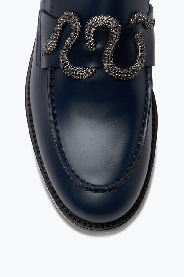 jeweled morgana blue loafer with black matte crystal 20 rene caovilla