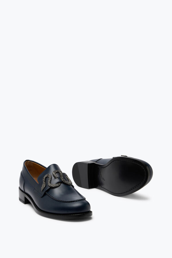 jeweled morgana blue loafer with black matte crystal 20 rene caovilla
