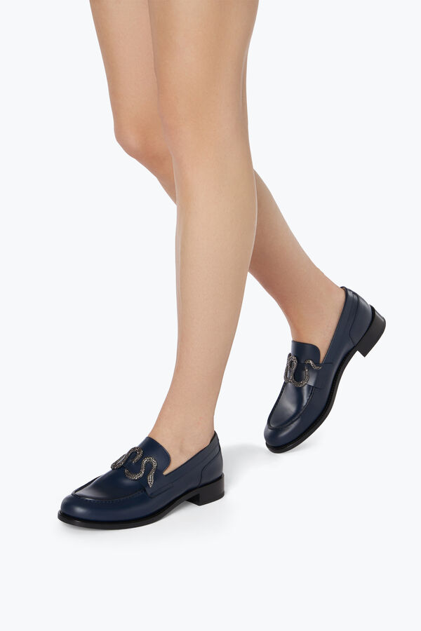 jeweled morgana blue loafer with black matte crystal 20 rene caovilla