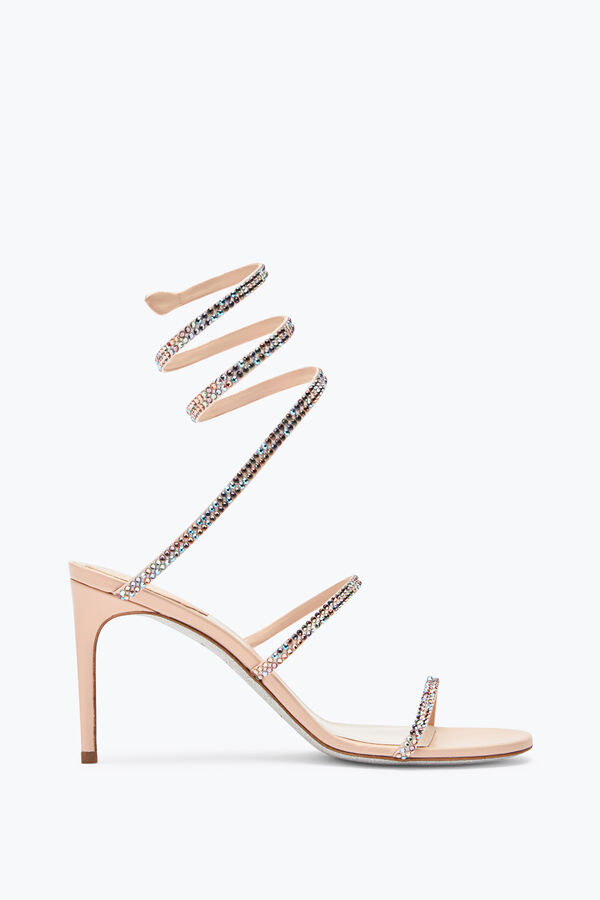 jeweled cleo pink and multicolor sandal 80 rene caovilla