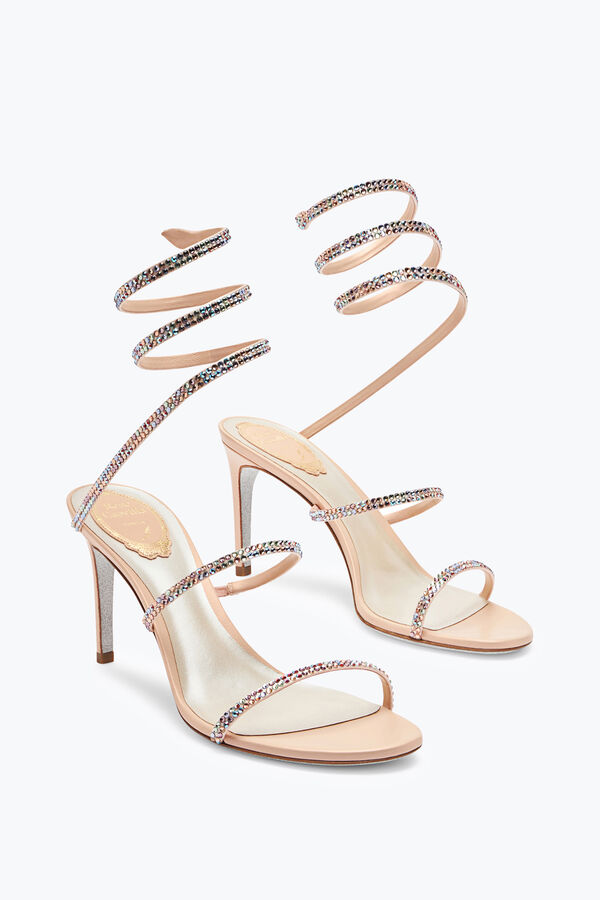jeweled cleo pink and multicolor sandal 80 rene caovilla