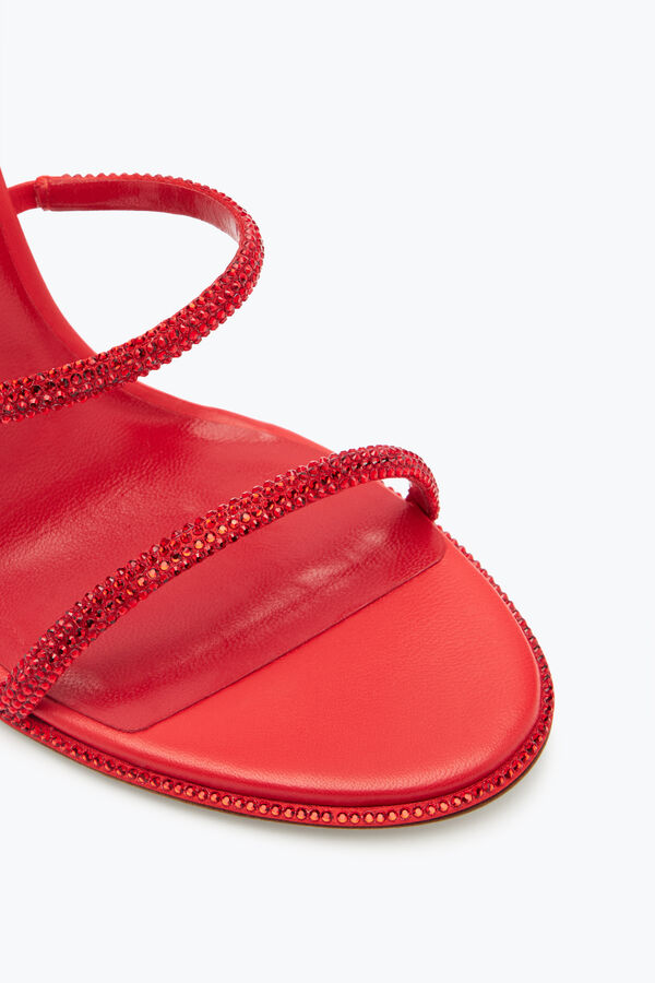 jeweled cleo red sandal with crystal 105 rene caovilla