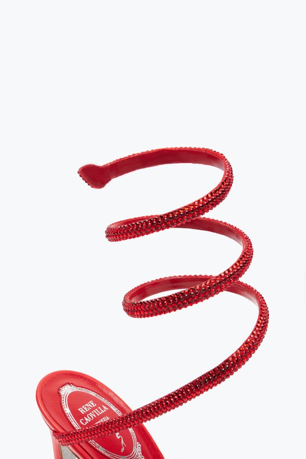 jeweled cleo red sandal with crystal 105 rene caovilla