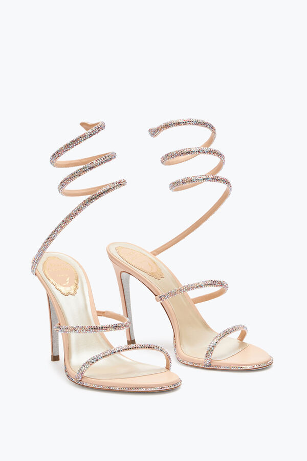 jeweled elegant pink sandals cleo rene caovilla