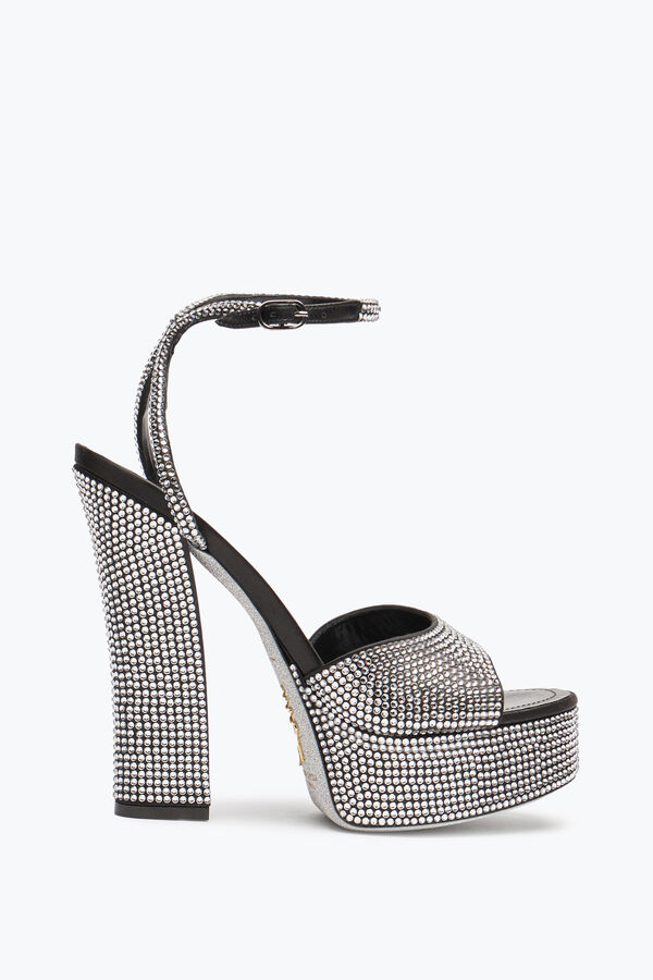 jeweled helsa black platform sandal with crystals 140 rene caovilla