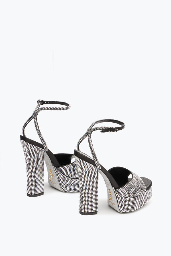 jeweled helsa black platform sandal with crystals 140 rene caovilla