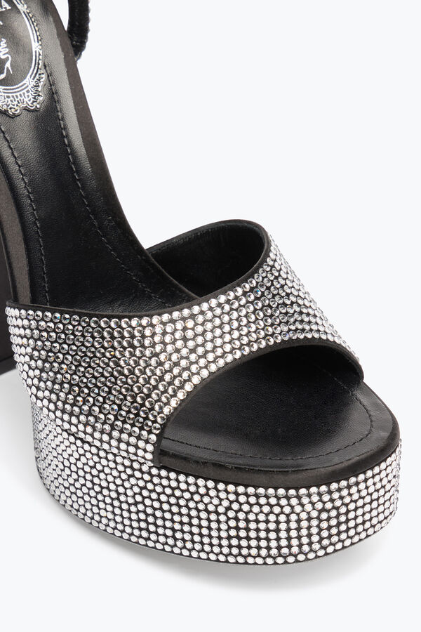 jeweled helsa black platform sandal with crystals 140 rene caovilla