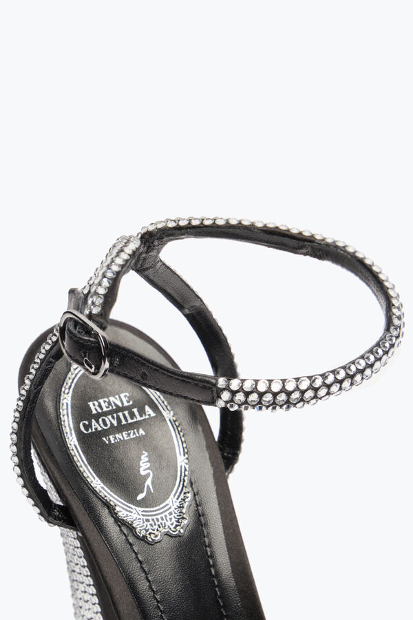 jeweled helsa black platform sandal with crystals 140 rene caovilla